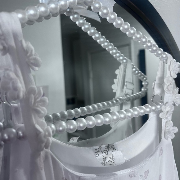 Disney White Heart Pattern Kids Dress Girls Large Princess - Picture 3 of 3